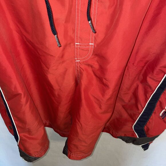 Speedo Swim Trunks Men’s Size 52 Red Blue Drawstring Inseam 9 Abrasions - Picture 7 of 12